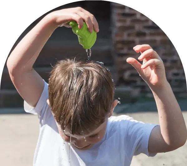 Kid having fun at summer camp