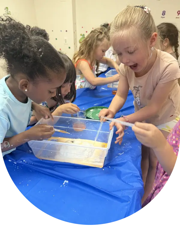 Children 4yo stem creating slime